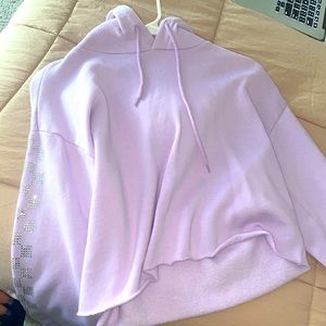 light purple cropped hoodie